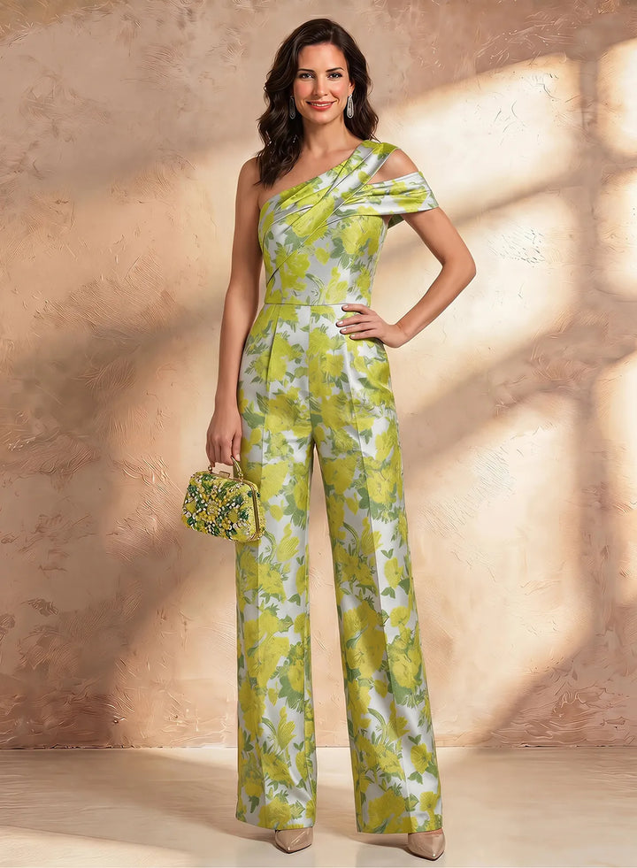 Veloria One-Shoulder Floral Wide-Leg Jumpsuit