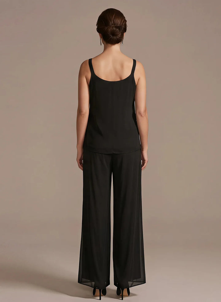 Black camisole top with a simple back design and elegant sleeveless silhouette