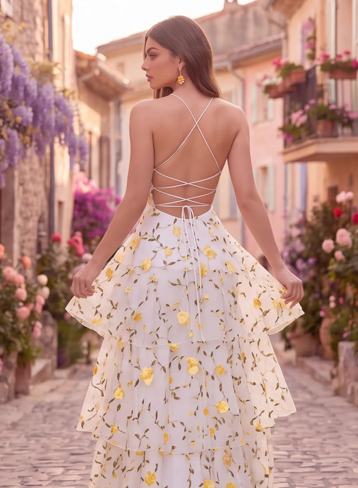 butter-yellow-floral-prom-dress-lace-up-back-detail