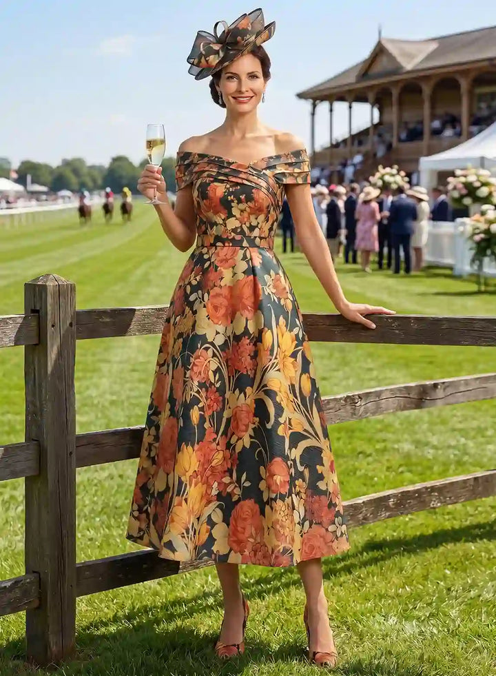 Floral garden wedding guest dress perfect for outdoor weddings and celebrations